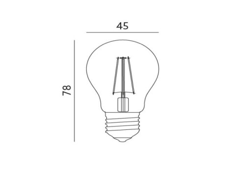 Żarówka LED E27 4W G45 Filament kulka biała ciepła wymiary