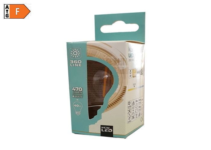 Żarówka LED E27 4W G45 Filament kulka biała ciepła