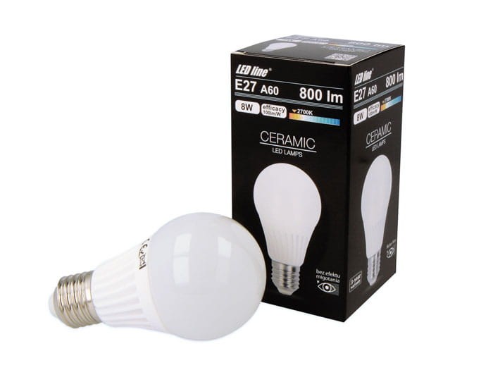 Żarówka LED LEDline E27 8W A60 biała ciepła 2700K 800lm