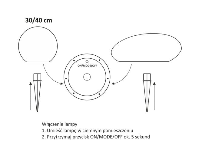 Lampa ogrodowa LED solarna wbijana RGB kula do ogrodu NAZIEMNA 30cm + pilot_6