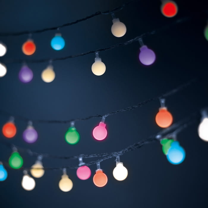 Łańcuch świetlny, girlanda ogrodowa solarna 30 kulek LED RGB 6,5m_3