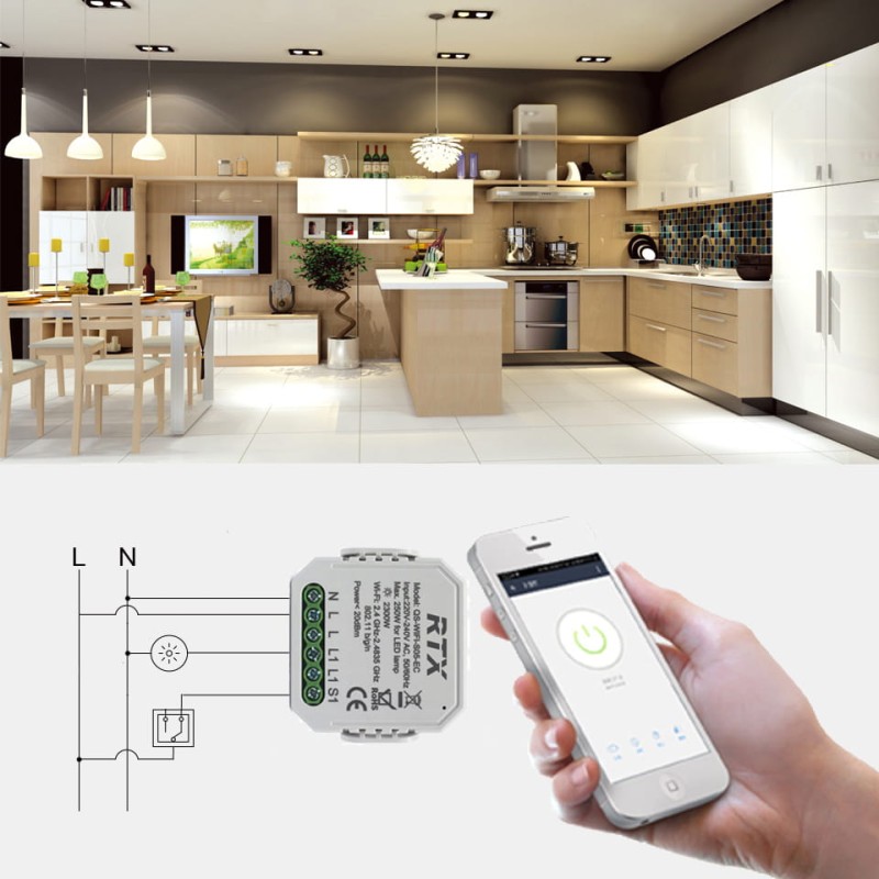 Przekaźnik WiFi dopuszkowy z pomiarem energii TUYA zdjęcie poglądowe