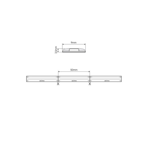 Taśma LED LEDline PRIME COB 480 chips/m 24V 2700K IP66 biała ciepła 5m. wymiary