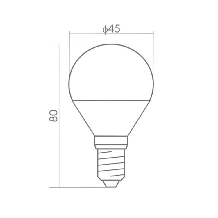 Żarówka LED E14 7W G45kulka biała ciepła wymiary