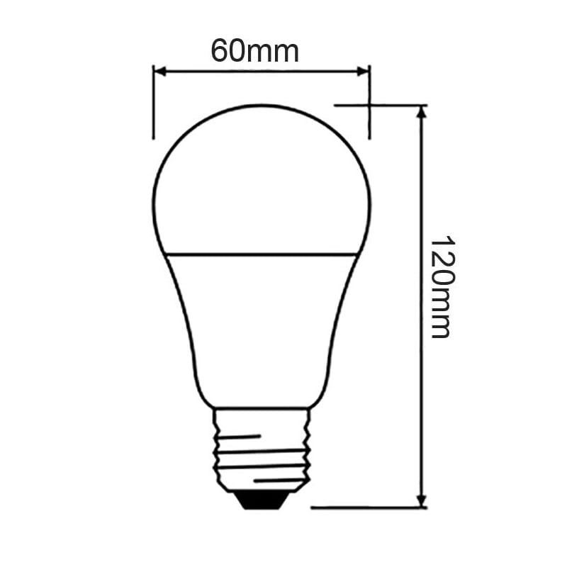 Żarówka LED Osram E27 13W biała zimna wymiary