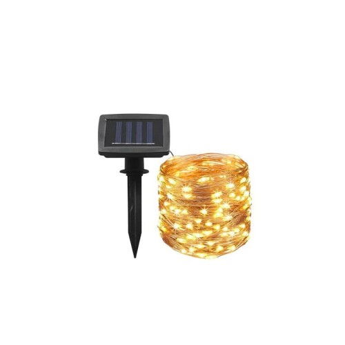 Łańcuch świetlny, girlanda ogrodowa solarna wąż 100 LED biała ciepła 1190 cm