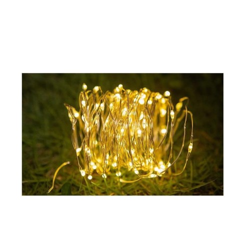 Łańcuch świetlny, girlanda ogrodowa solarna wąż 100 LED biała ciepła 1190 cm_2