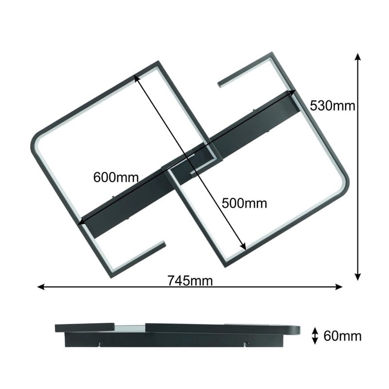 Żyrandol, lampa LED SALEM 48W 230V 4000K czarny_2