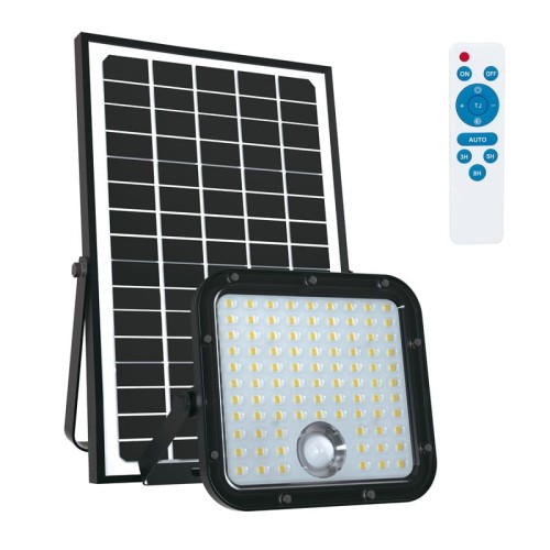 Naświetlacz LED SOLARNY MHCS 30W Premium biały neutralny z czujnikiem ruchu + pilot