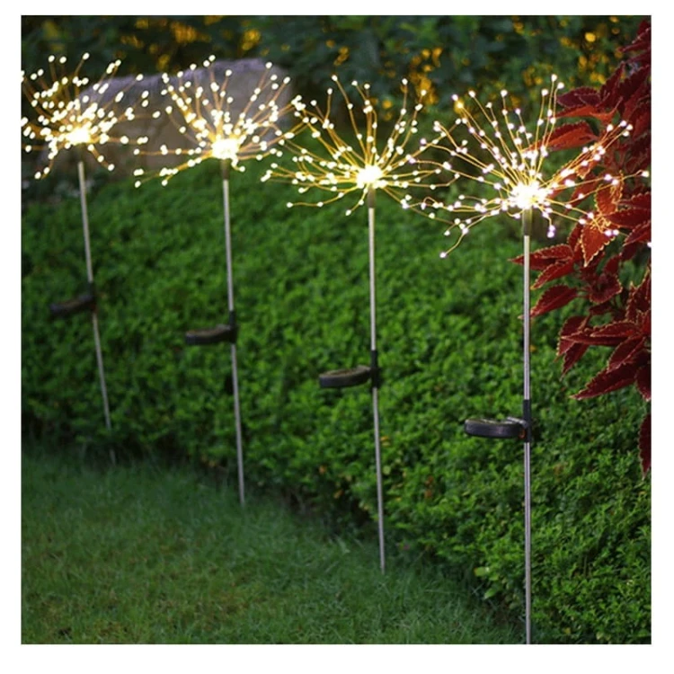 Lampa ogrodowa solarna wbijana drzewko dmuchawiec biała neutralna_4