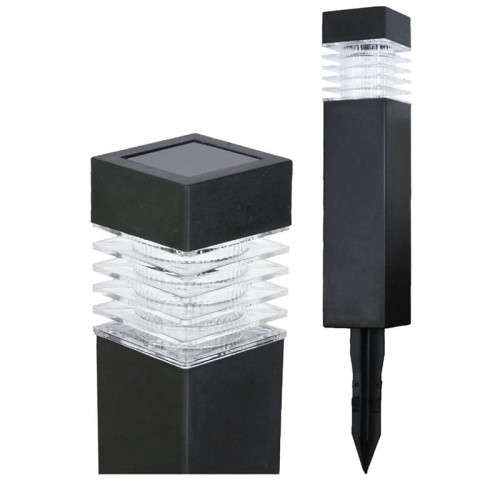 Lampa ogrodowa solarna 40cm NARIS wbijana słupek biała neutralna