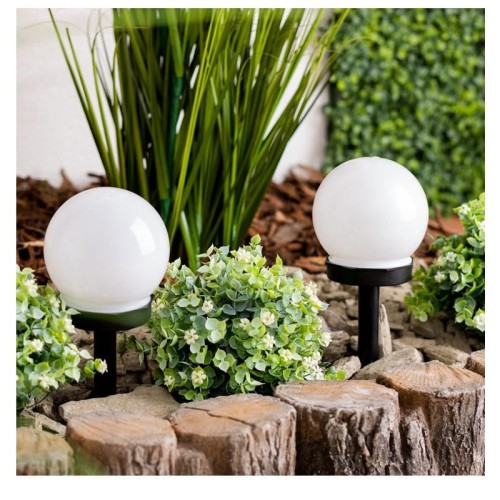 Lampa ogrodowa solarna 10cm ATRIS wbijana kula biała zimna_2