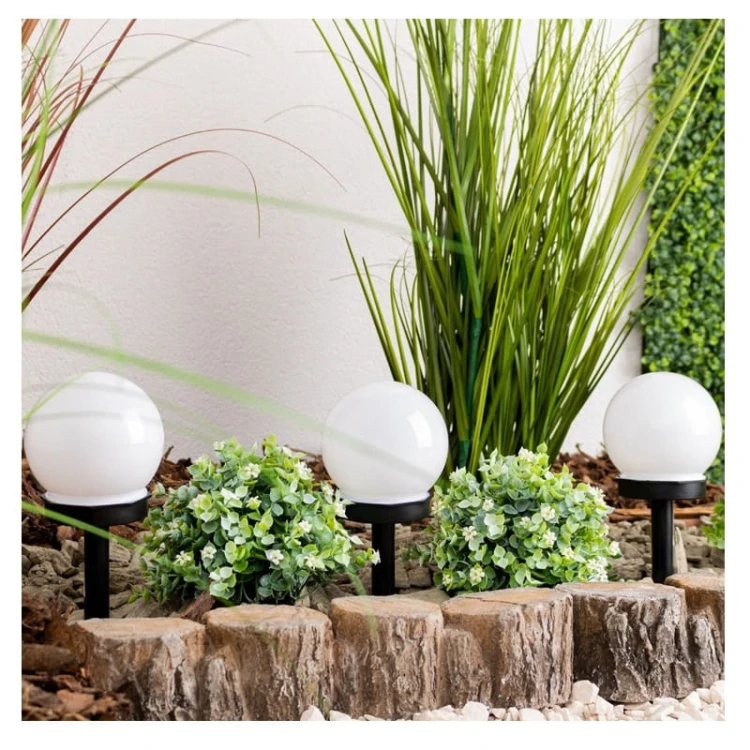 Lampa ogrodowa solarna 10cm ATRIS wbijana kula biała zimna_5