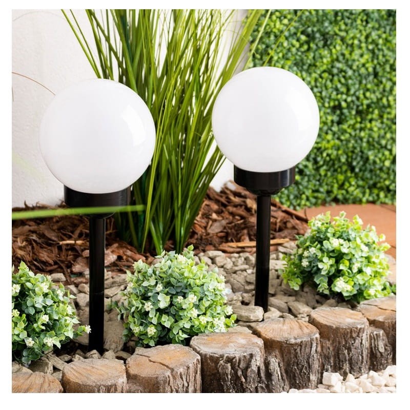 Lampa ogrodowa solarna 15cm ATRIS wbijana kula biała zimna_2