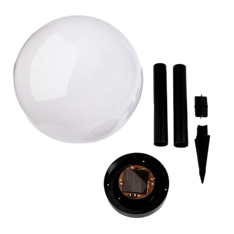 Lampa ogrodowa solarna 15cm ATRIS wbijana kula biała zimna_4