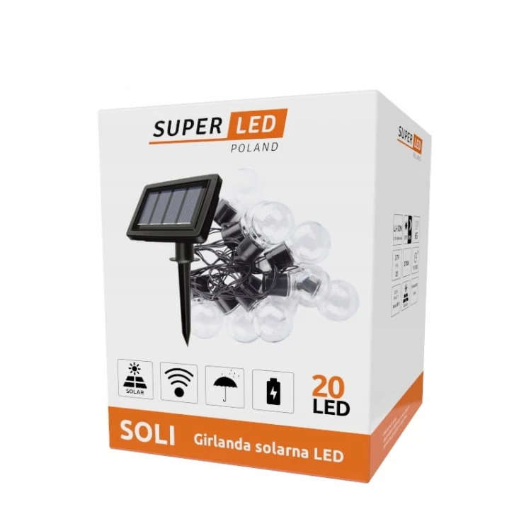 Girlanda ogrodowa solarna SOLI 20 LED biała ciepła_2
