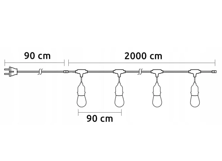 Girlanda ogrodowa 20 LED 20m 1W łańcuch biała ciepła IP65_7
