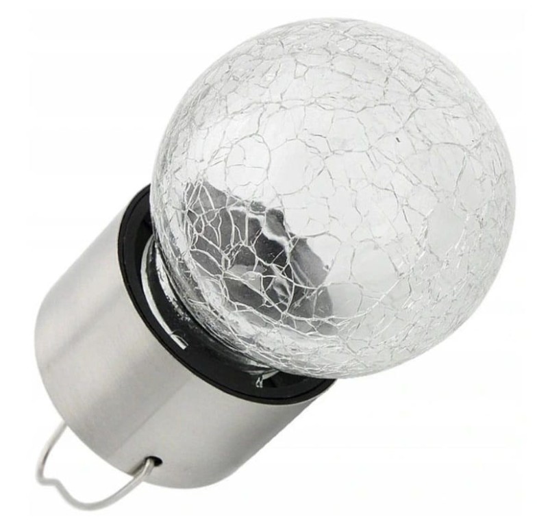 Lampa ogrodowa solarna kula wisząca biała zimna_6