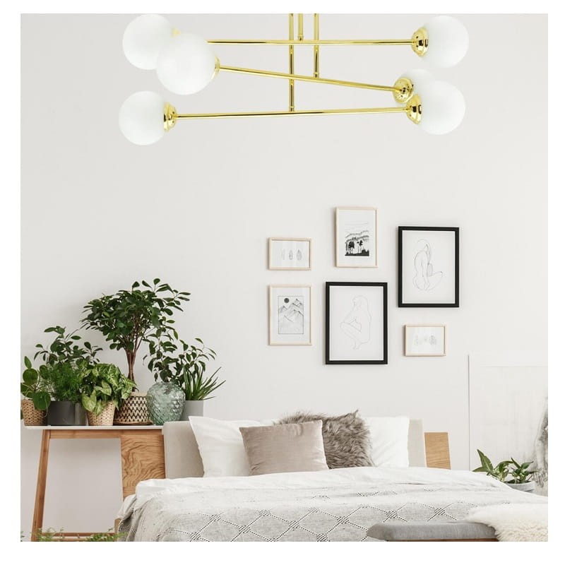 Lampa sufitowa, żyrandol 6xE27 PALLE Gold złota_8
