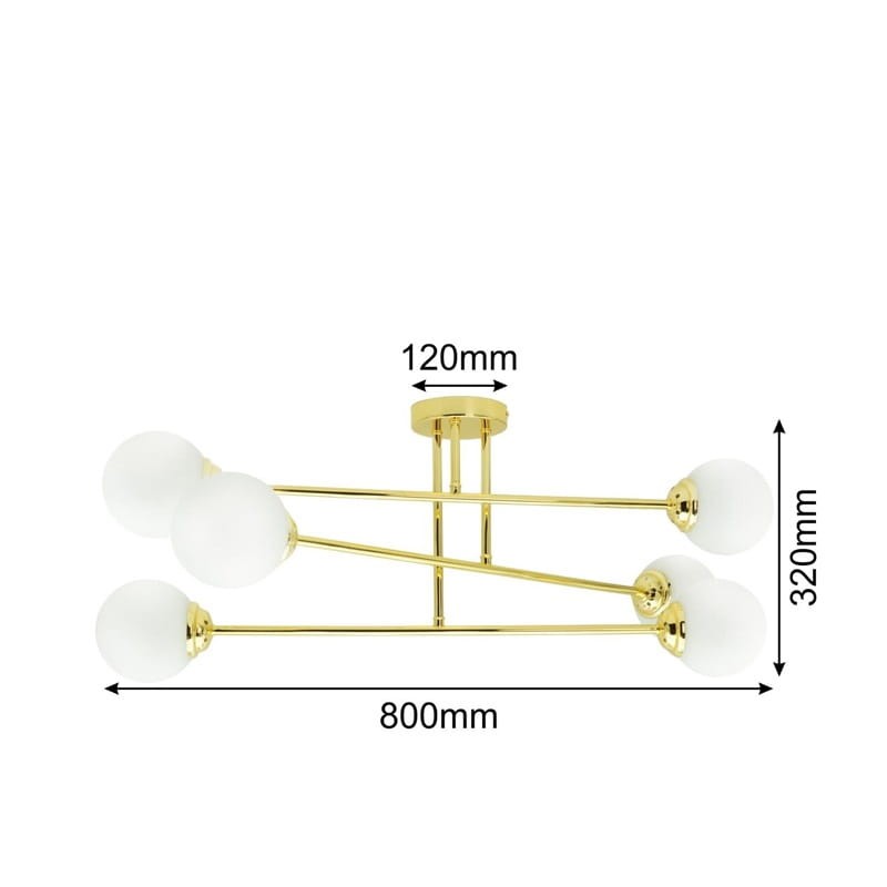 Lampa sufitowa, żyrandol 6xE27 PALLE Gold złota_9