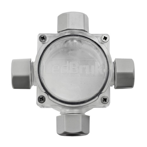 Puszka n/t hermetyczna 4-dławicowa PG11 60x100x48, 4-9mm2, IP68, transparentna