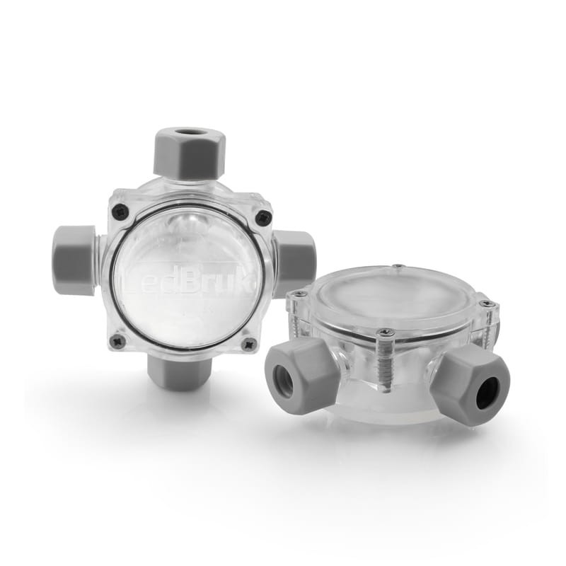Puszka n/t hermetyczna 4-dławicowa PG11 60x100x48, 4-9mm2, IP68, transparentna_2