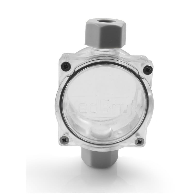 Puszka n/t hermetyczna 2-dławicowa PG11 60x100x48, 4-9mm2, IP68, transparentna_2