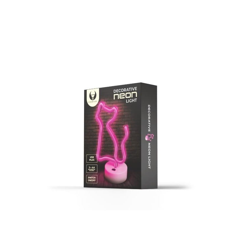 Neon dekoracyjny LED KOT różowy + USB FSNE02 Forever Light_2
