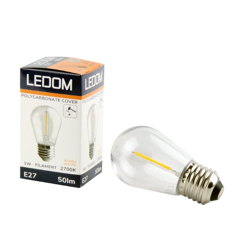 Żarówka LED E27 1W ST45 Filament biała ciepła_4