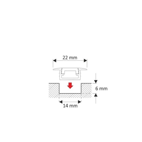Profil 2m DES Line Mini XL do taśm LED złoty wpuszczany + klosz mleczny_2