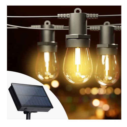 Girlanda ogrodowa solarna 20 x żarówkaLED 20m biała ciepła IP65_2