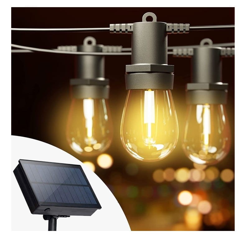 Girlanda ogrodowa solarna i USB C 10 x żarówka LED 10m biała ciepła IP65_2