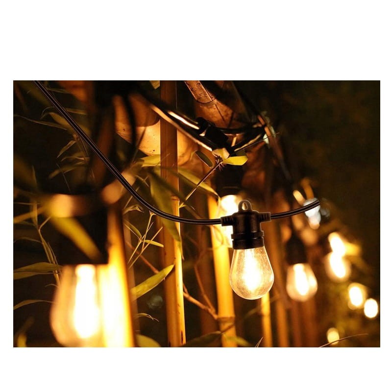 Girlanda ogrodowa solarna i USB C 10 x żarówka LED 10m biała ciepła IP65_4