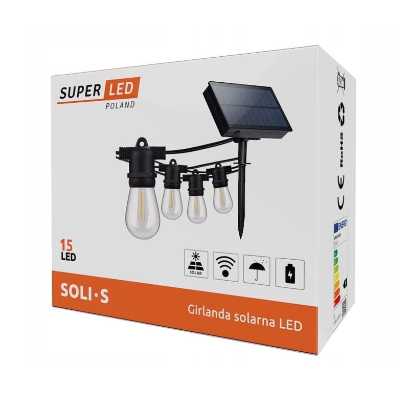 Girlanda ogrodowa solarna i USB C 10 x żarówka LED 10m biała ciepła IP65_6