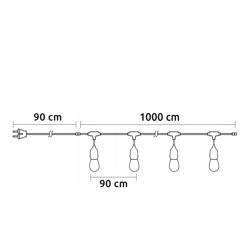 Girlanda ogrodowa solarna i USB C 10 x żarówka LED 10m biała ciepła IP65_8