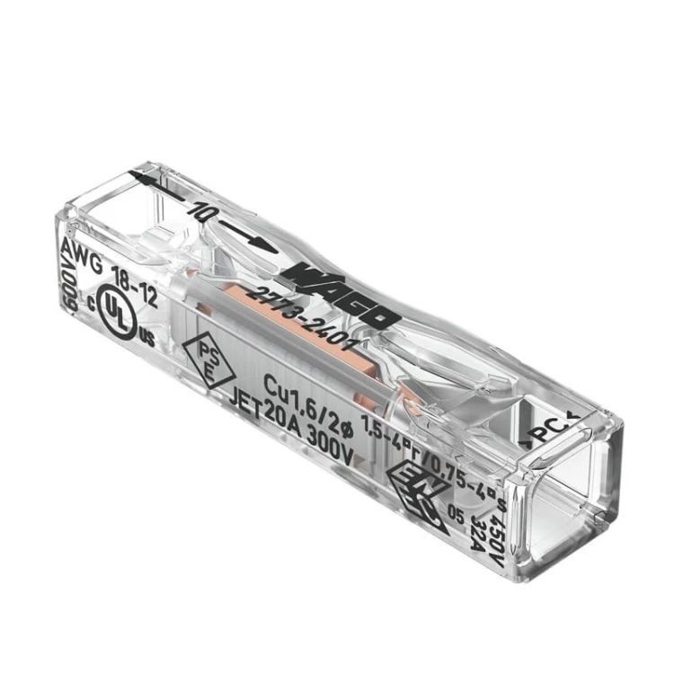 Szybkozłączka WAGO przelotowa 2x0,75 - 4mm2 transparentna 2773-2401_4
