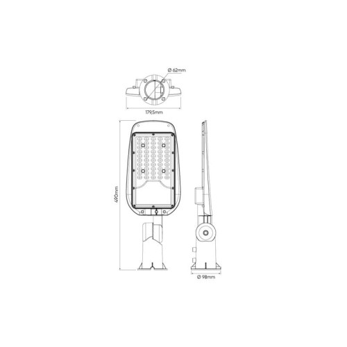 Oprawa, lampa uliczna LED LEDLine 50W IP65 - biała neutralna_2
