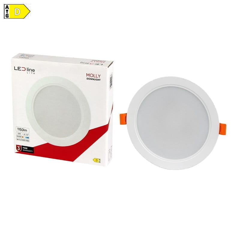 Panel podtynkowy plafon sufitowy okrągły 12W 230V biały ciepły