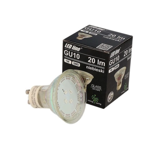 żarówka LED GU10 1W niebieska