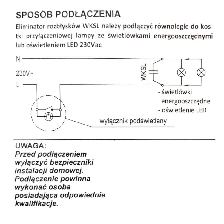 kondensator do żarówki LED schemat podłączenia