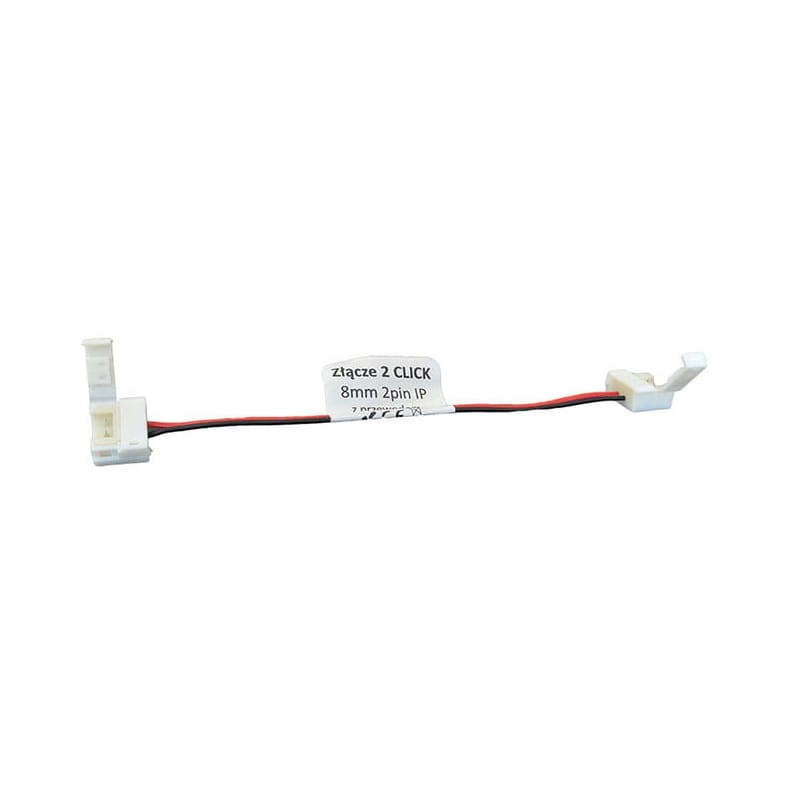 złączka podwójna do taśm LED 8mm w silikonie z przewodem