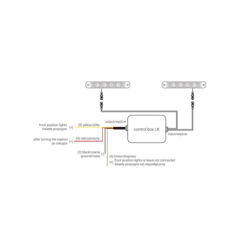 Światła do jazdy dziennej samochodowe NSSC DRL 810 schemat podłączenia