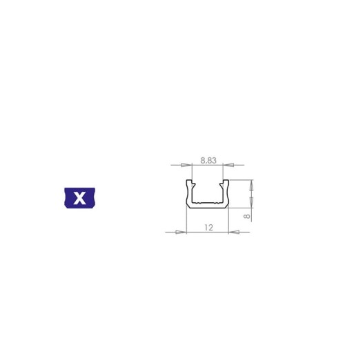 Profil X srebrny wymiar
