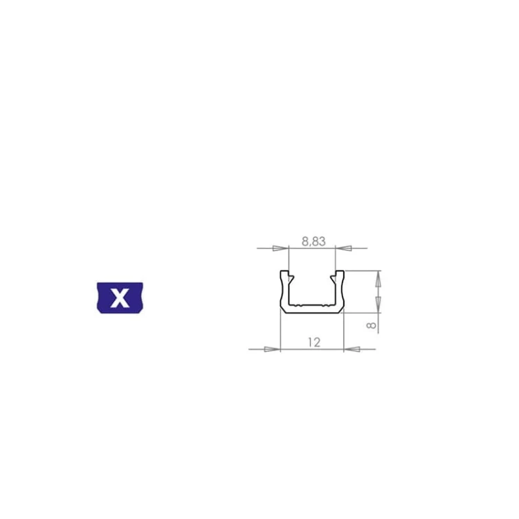 Profil X srebrny wymiar