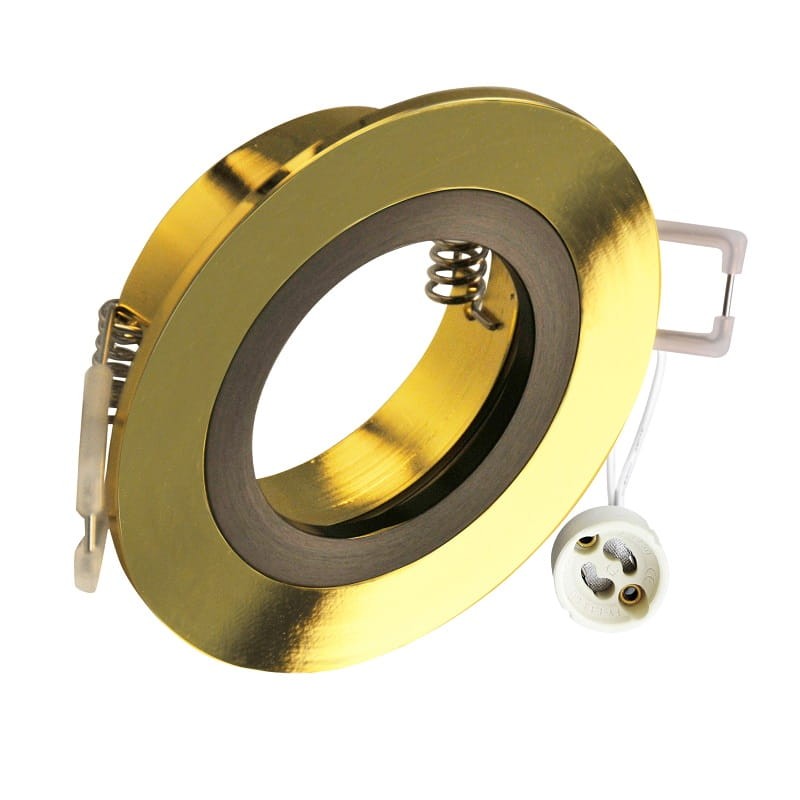 oprawa okrągła złoto czarna z gniazdem