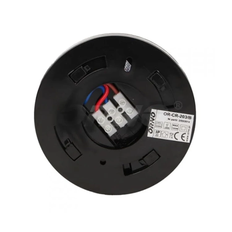 czujnik ruchu OR-CR-203B sufitowy czarny 360° podłączenie