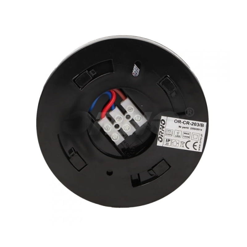 czujnik ruchu OR-CR-203B sufitowy czarny 360° podłączenie