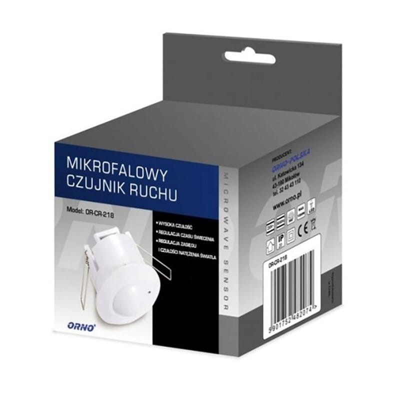 OR-CR-218 czujnik mikrofalowy wpuszczany 360° biały