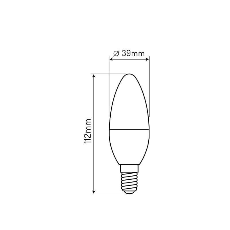 żarówka LED E14 7W biała ciepła świeczka C37_2