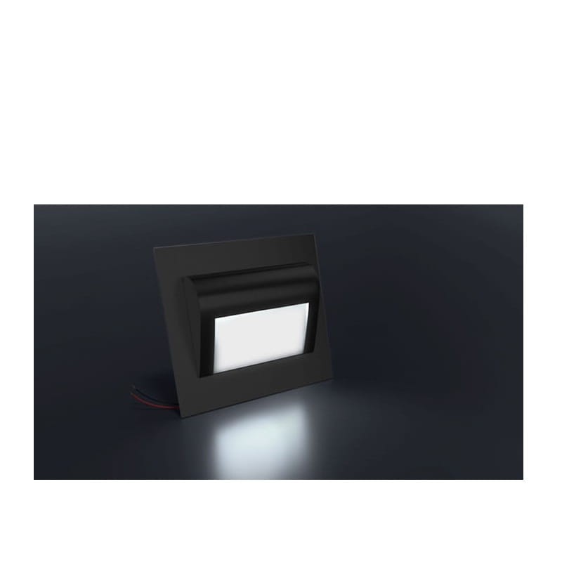 Oprawa schodowa LED 1,5W 12V czarna barwa zimna